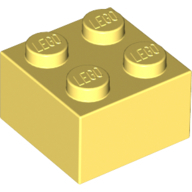 Lego kostka (kostička) 2x2, světle žlutá jasná (6212064)